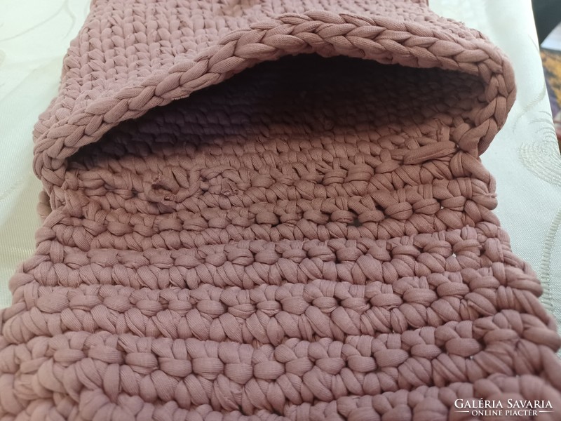 Pink crocheted women's bag/backpack