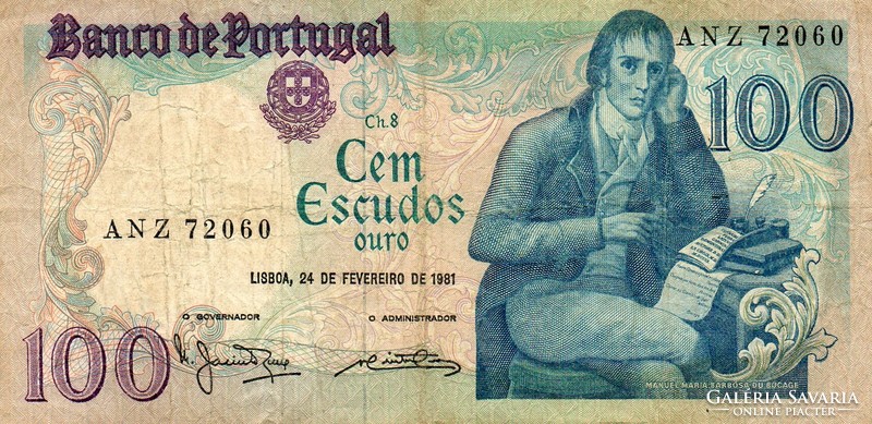 D - 271 -  Külföldi bankjegyek:  Portugália  1981  100 escudos