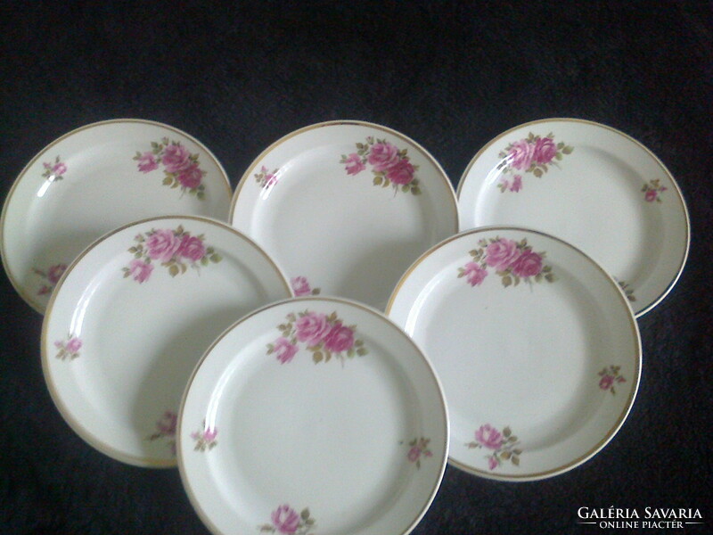 Zsolnay: pink dessert plates, 6 pcs