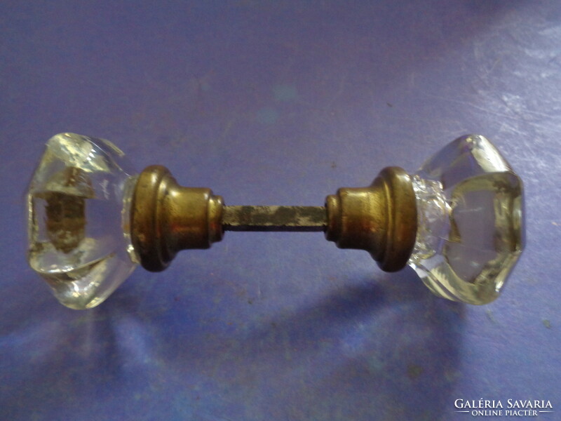 Antique glass handle with copper fittings