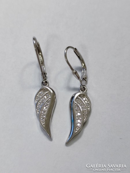 Silver earrings, angel wings