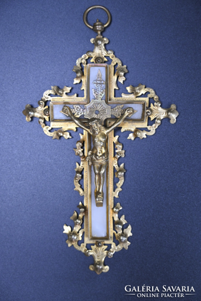 Antique fire gilded crucifix/cross