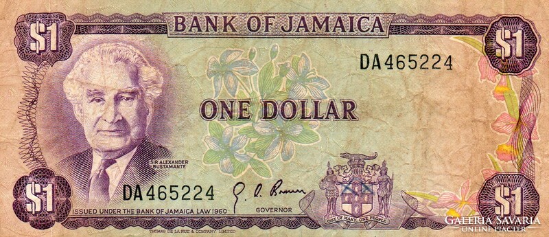 D - 277-  Külföldi bankjegyek:  Jamaica  1970  1 dollár