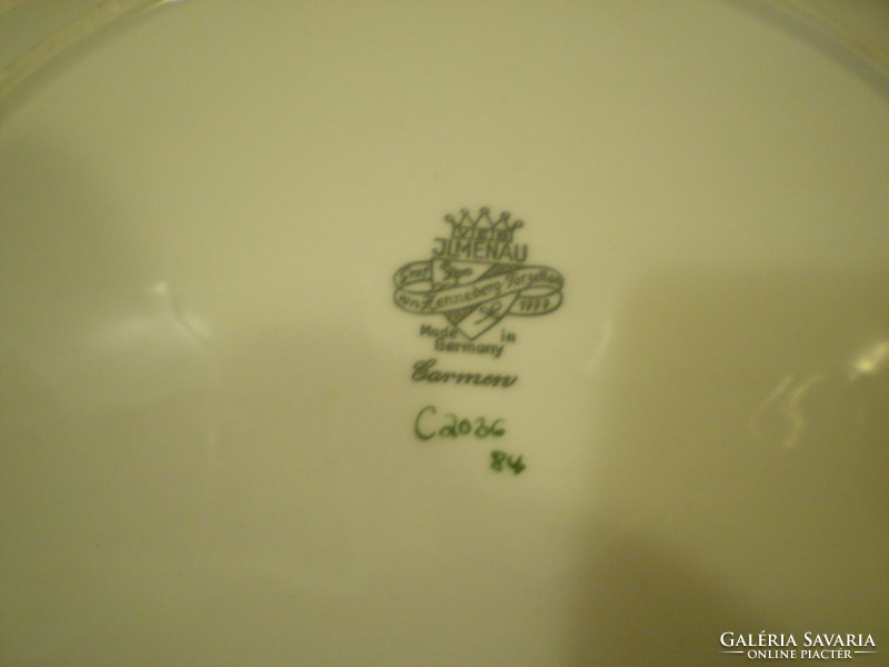 ILMENAU CARMEN C2036 porcelán szegélyezett virágos tányér kínáló