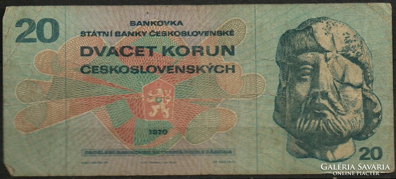 D - 252 - foreign banknotes: Czechoslovakia 1970 20 crowns