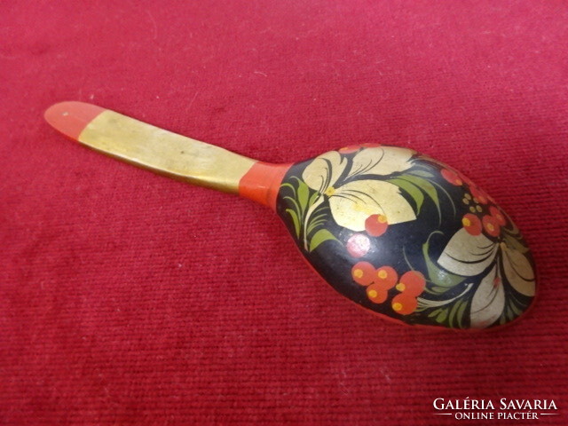 Russian. Wooden, painted spoon, length 20 cm. Jokai.