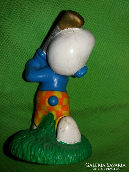 Original marked peyo 1998 smurf - large size - smurf golfing smurf 12cm rubber figure as shown in the pictures