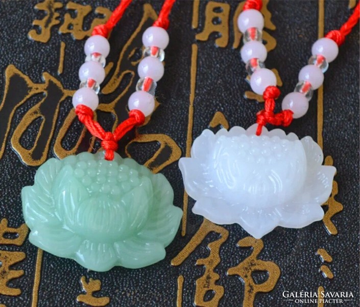 Chinese jade lotus lucky charms