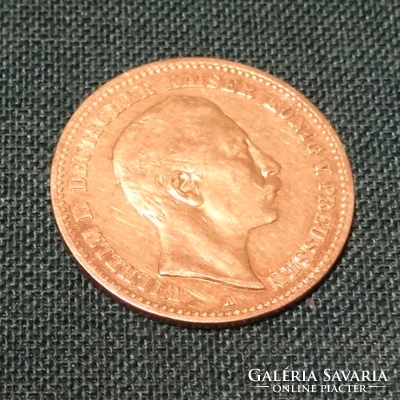 Poroszország 10 Mark 1890 a Kaiser Wilhelm II, eredeti arany