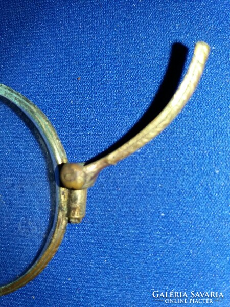 Antik láncos - patinájából ítélve ezüst LORGNON lornyon szemüveg bakelit betéttel a képek szerint