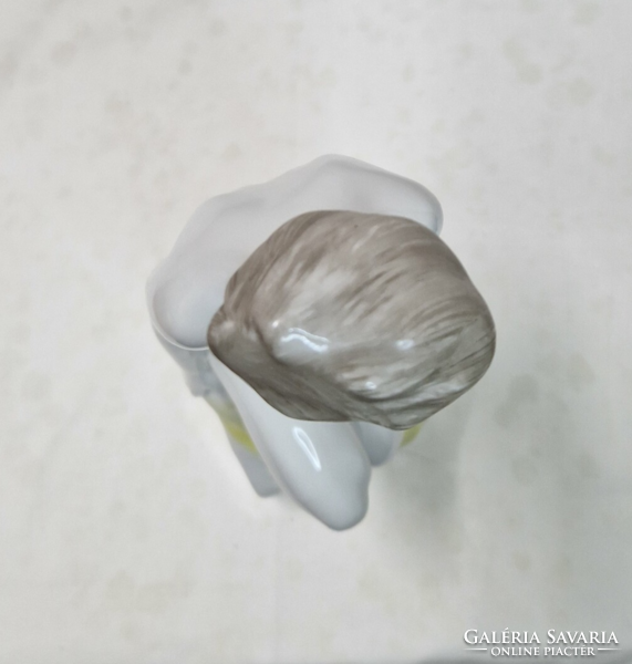 Hollóházi nagyméretű kézzel festett porcelán női akt figura hibátlan állapotban 30 cm