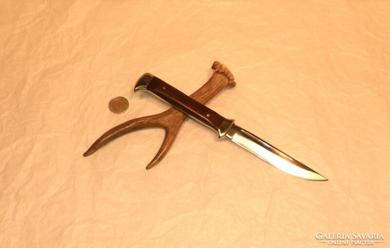 Old boot knife, boot guard, hunting knife, vinyl handle. From collection. Renewed.