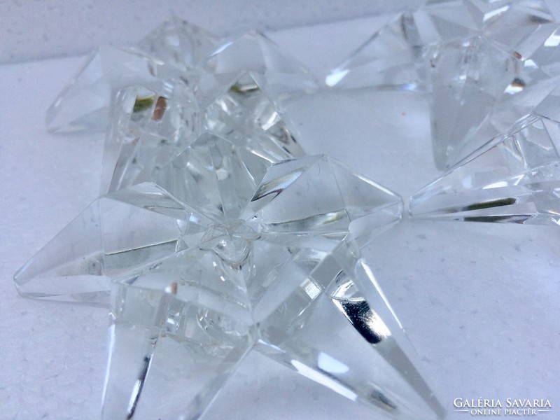 Üveg-kristály gyertyatartó-4db