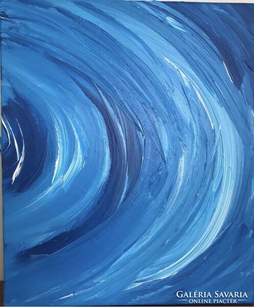 Blue vortex 60x50cm abstract unique picture