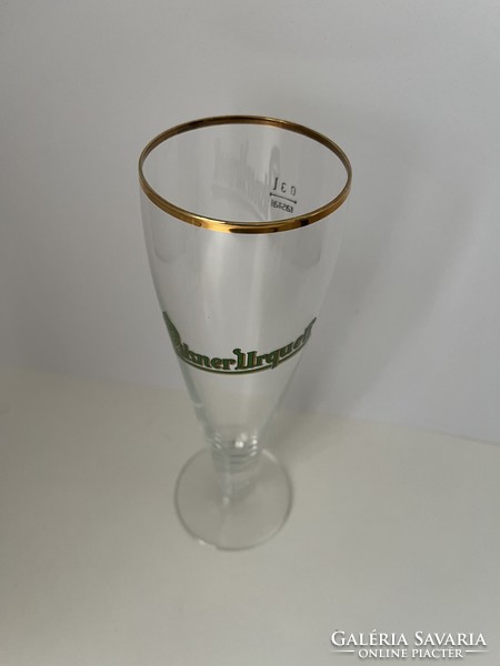 Pilsner urquell stemmed beer glass - gold rim