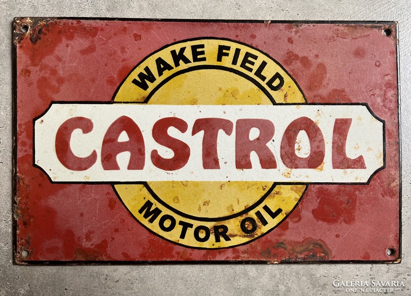 Castrol Zománc tábla - reklám - olaj - autó - plakát - hirdetés - Wakefield, Anglia, England, London
