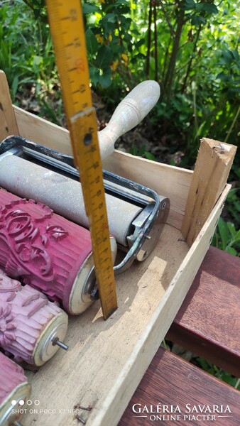 Mid Century gumi festőhenger  készlet etetővel