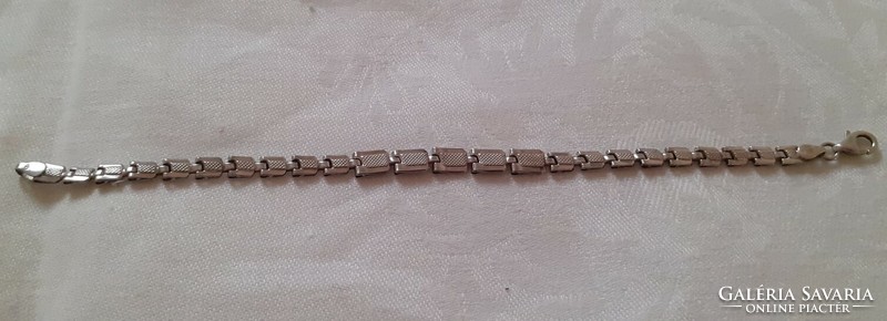 Rhodium-plated silver bracelet