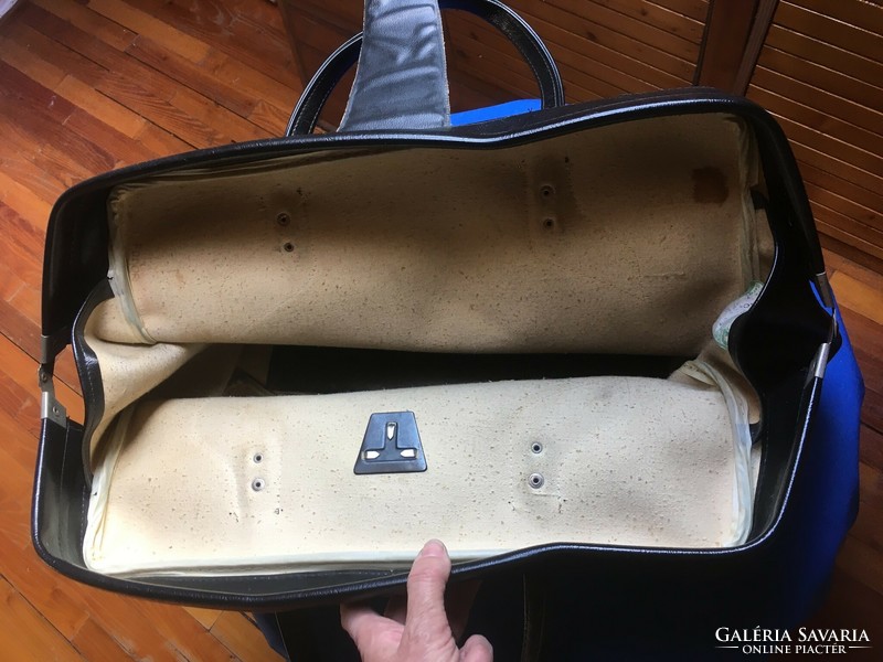 Old Russian black travel bag from Moscow from 1977
