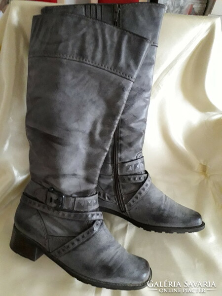 Luftpolster gray zip buckle boots 39 nice products