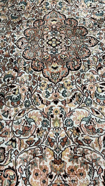 3617 ÚJ Kasmíri hernyóselyem Isfahan kézi perzsa szőnyeg 120X187CM INGYEN FUTÁR