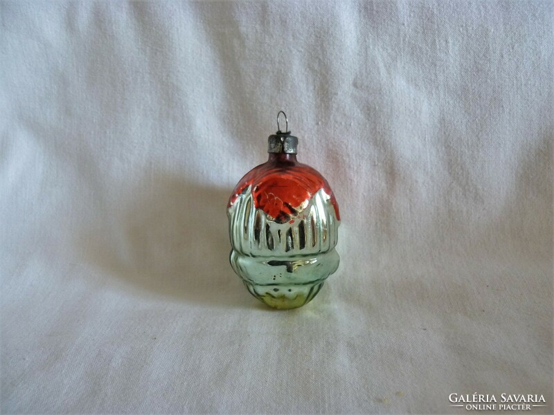 Old glass Christmas tree decoration - colorful acorns!