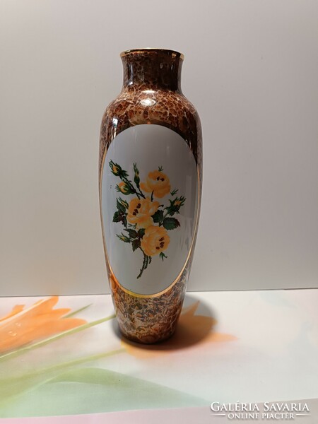 Gyönyörű, lüszteres Hollóházi váza - 25.5 cm magas