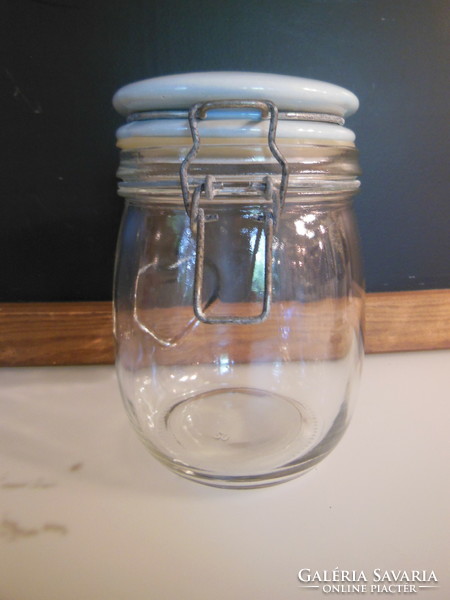 Canning jar - buckle - porcelain lid - 7 dl - like new - flawless