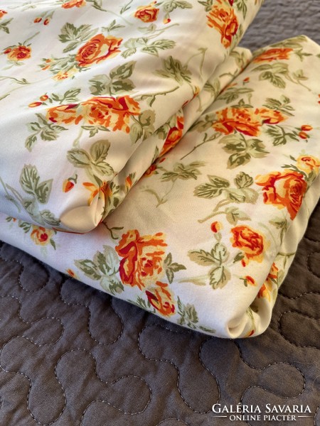 A very fine, cool-touch polyester bedding set in a pair with yellow roses