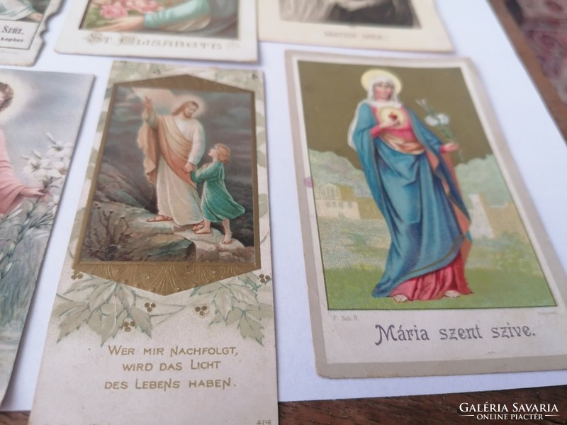 9 Old prayer cards, souvenirs, favors