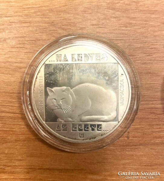 3 HUF 200 1985 if life is kind wildlife protection series (wild cat, otter, terrapin) silver coin