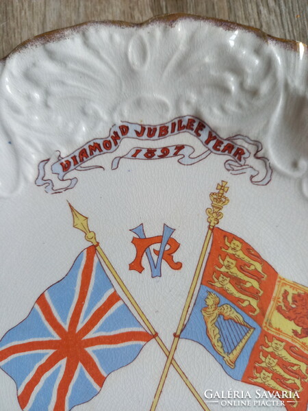 1897-es brit uralkodási emléktányér (Viktória királynő gyémánt jubileuma)