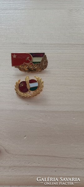 2 Soviet-Hungarian badges