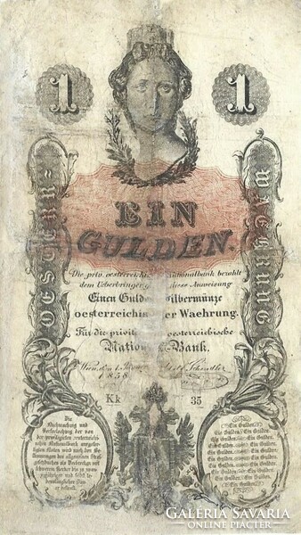 1 forint / gulden 1858 javított