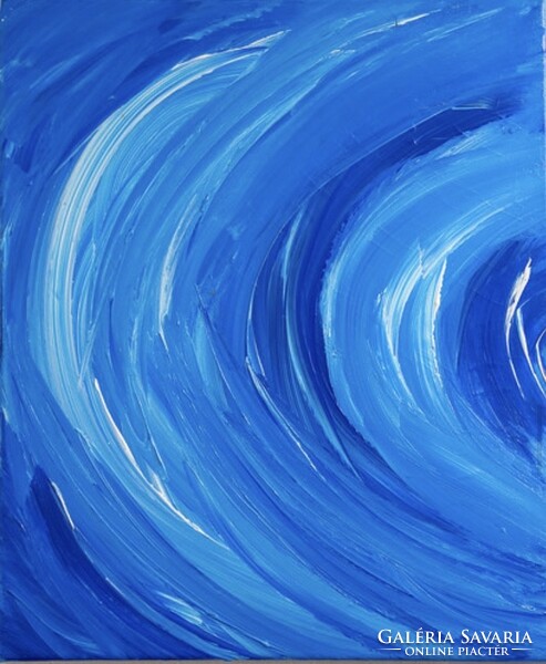 Blue vortex 60x50cm abstract unique picture