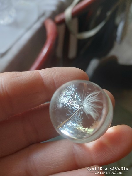 Igazi pitypang üveggolyóban, 2,5 cm átmérővel üveggolyó