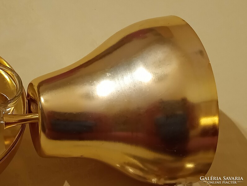 Retro cognac set, pear-shaped holder with 6 cognac glasses 17cm