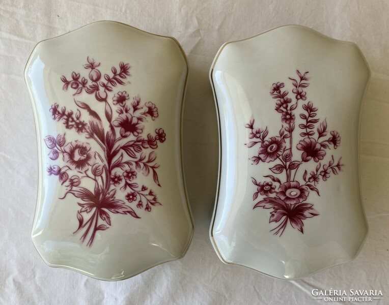 2 Hólloháza floral porcelain bonboniers