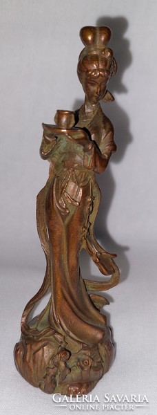 Antique copper Chinese waitress