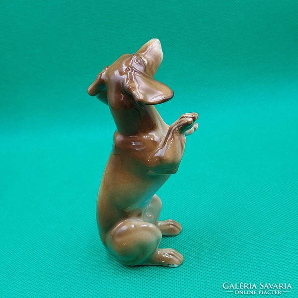Rare collectible metzler & ortloff dachshund porcelain figure