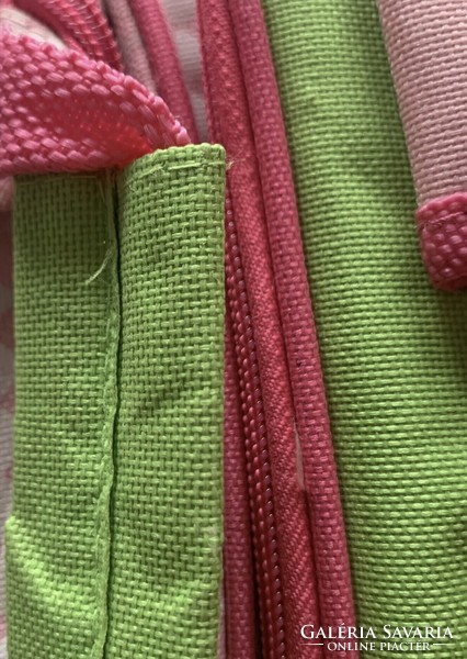 Áron alul Új német kerekes gurulós gyerek trolley bőrönd hátizsák rózsaszín fehér zöld békakirályfi