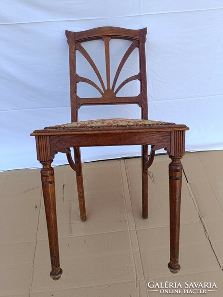 Antik szecessziós jugendstil bútor kárpitozott kecses fa szék 815 8807