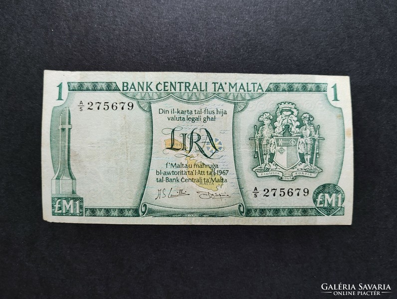 Ritka! Málta 1 Lira / Líra / Pound 1973 (1967), F+,