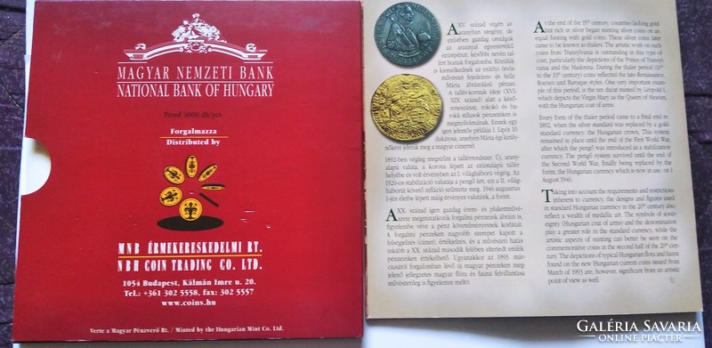 2001 Hungarian coin circulation series - pp proof, decorative case