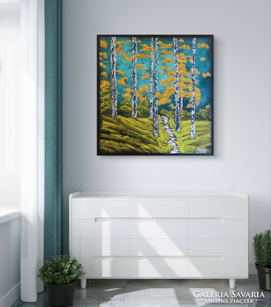 "Őszi erdő" kavicskép 60x60