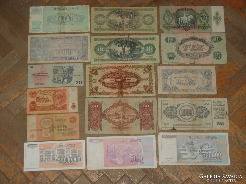 16 pcs. Mixed foreign currency paper banknote