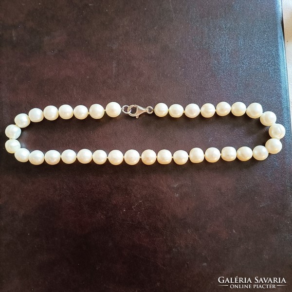 11 mm cultured pearl necklace with silver clasp