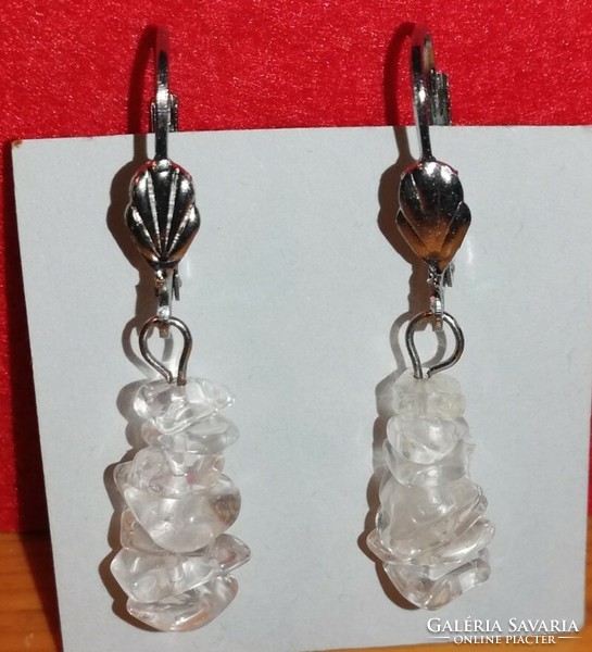 Mineral earrings (simple) - rock crystal