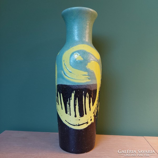 István Erdélyi retro ceramic fat lava vase