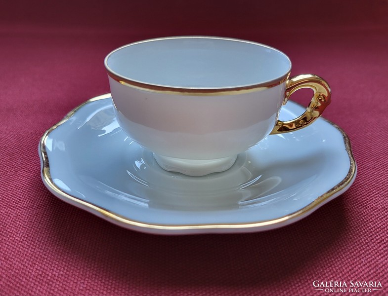 Pirken Hammer cseh porcelán kávés szett aranyozott csésze csészealj eszpresszó espresso mokkás